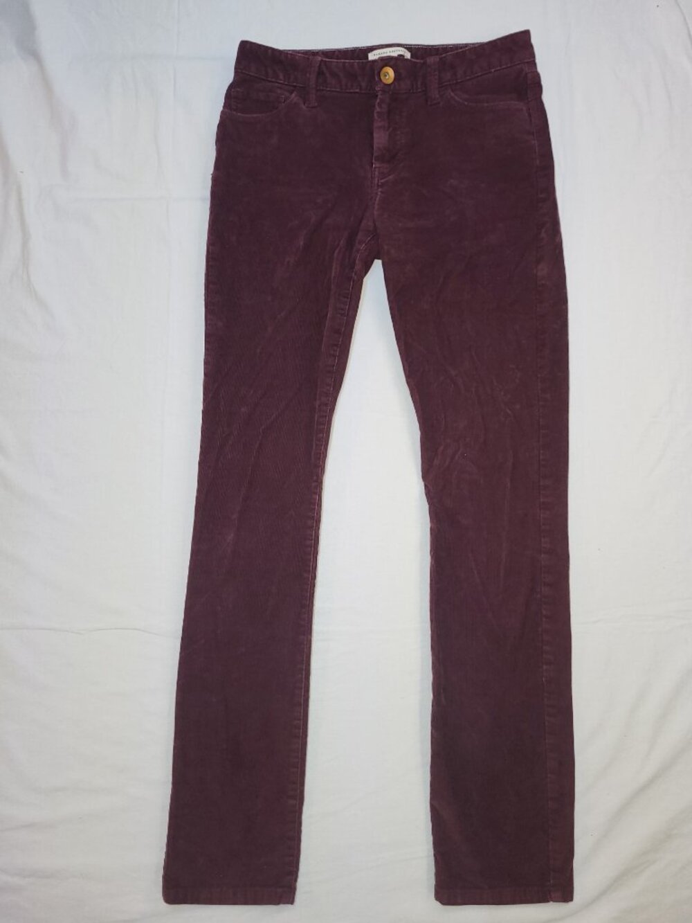 Banana Republic Burgundy Corduroy Pants Size 28 Stretch Straight Leg